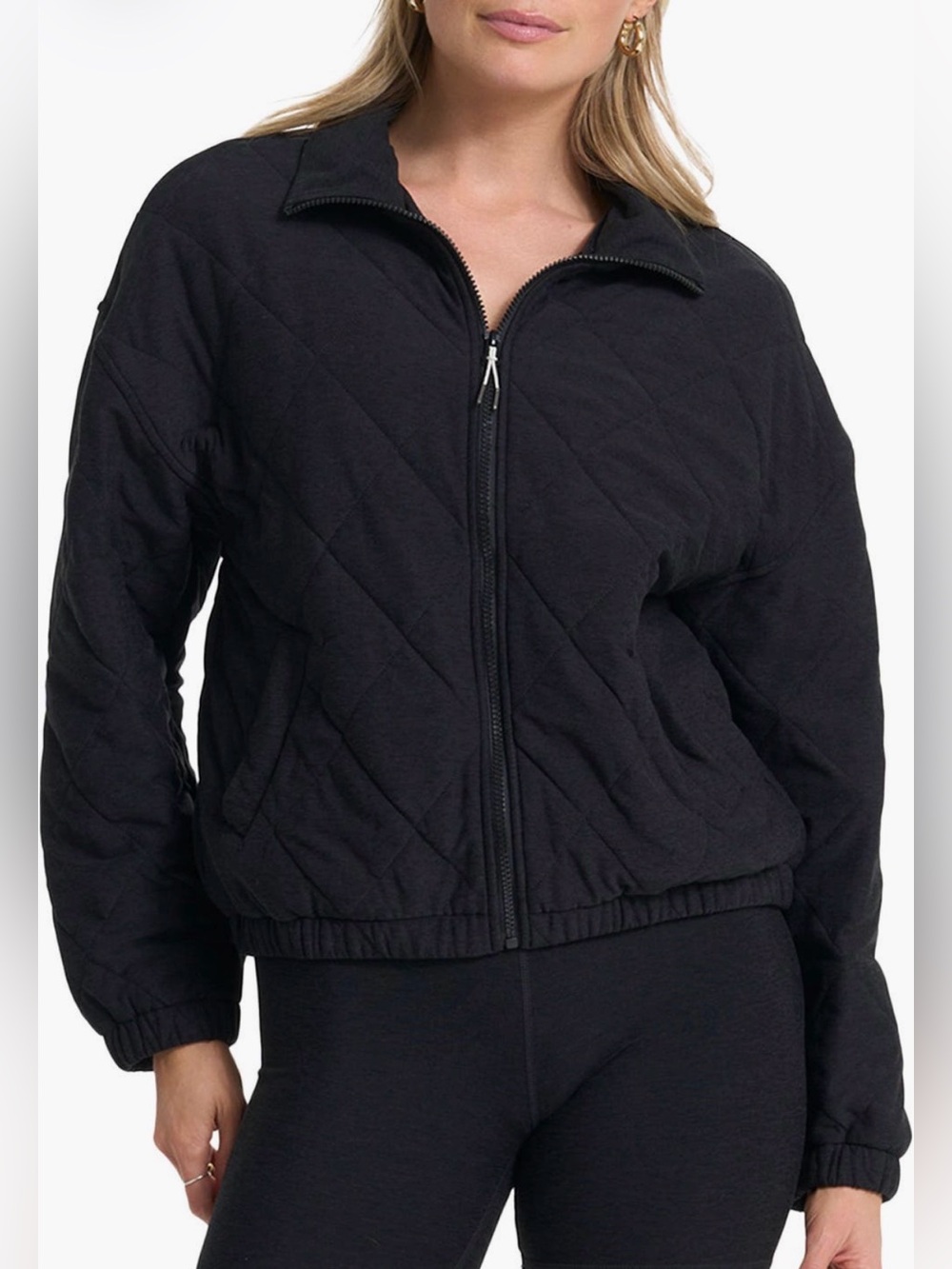 Vuori Halo Quilted Bomber Jacket - Black Heathered Size Small